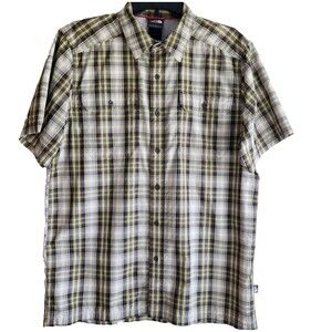 The North Face Mens Medium‎ Shirt NSE Size M Plaid Short Sleeve Hiking Travel